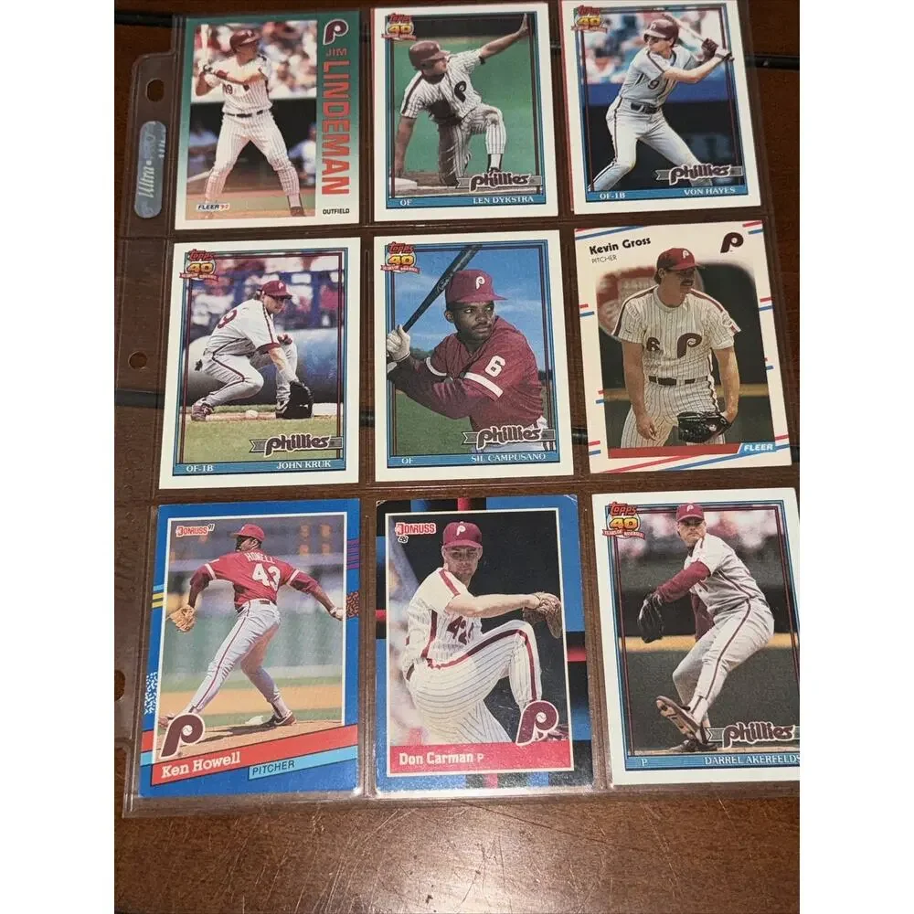 Philadelphia Phillies Lot Baseball Cards Mike Lieberthal Dale Murphy Maddux